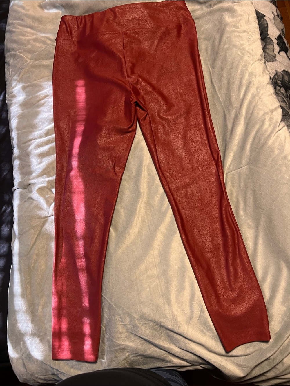 LulaRoe Women’s Red Faux Leather Leggings